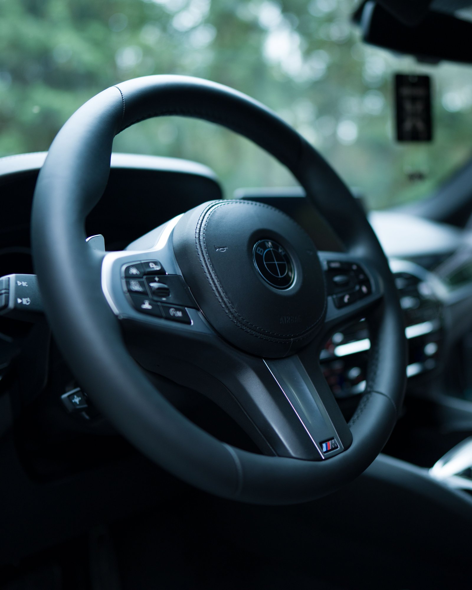 Leather steering wheel application